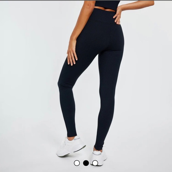 BNWT Ribbed high waisted leggings from sustainable brand Pepper - Picture 2 of 7